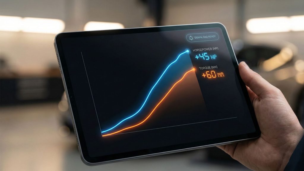 Chiptuning-gotowy Wykres ulepszonego pojazdu